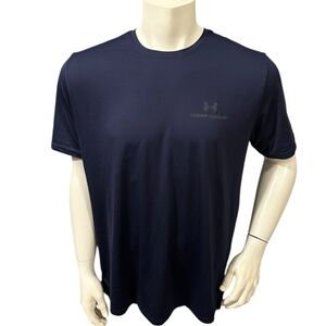 Under Armour Men’s Athletic T-Shirt Blue Logo Short Sleeve L